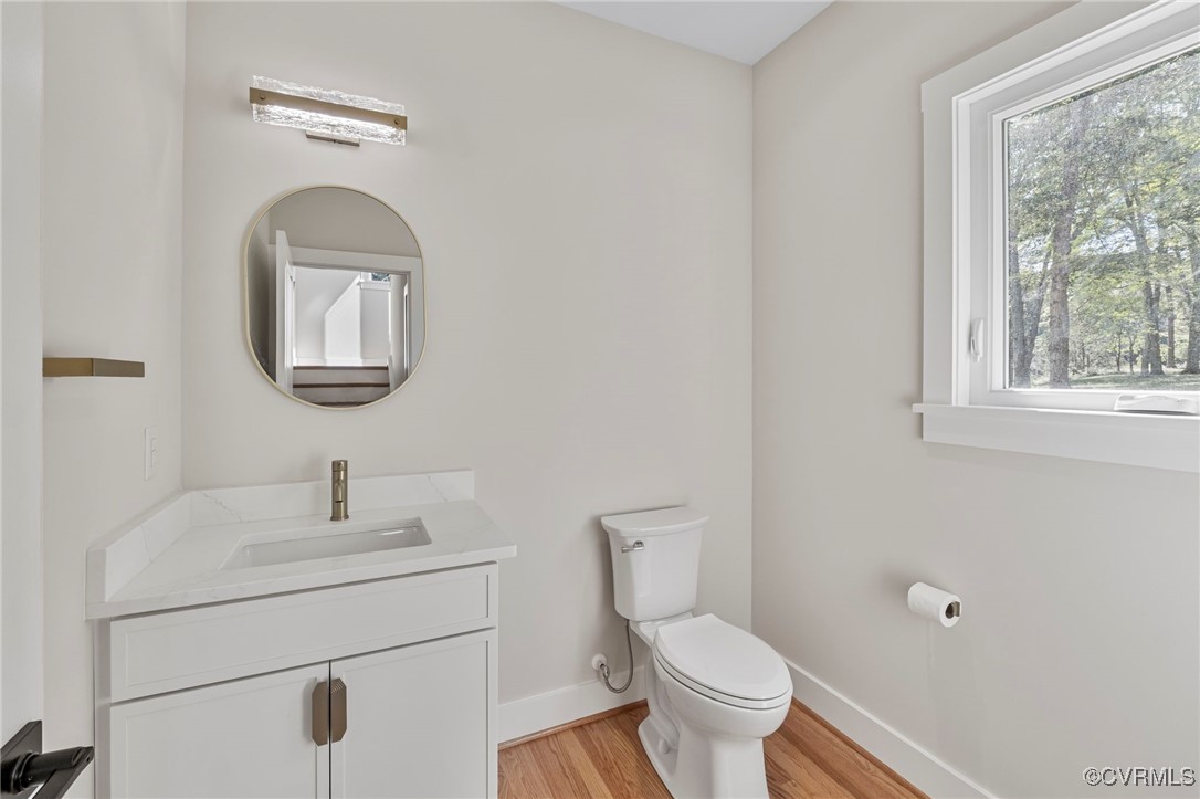 34 Turkeysag Trail Palmyra, VA 22963 - Photo 14 of 44 a bathroom with a toilet a sink a mirror and a window