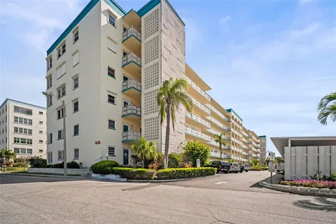 a view of a building with a street