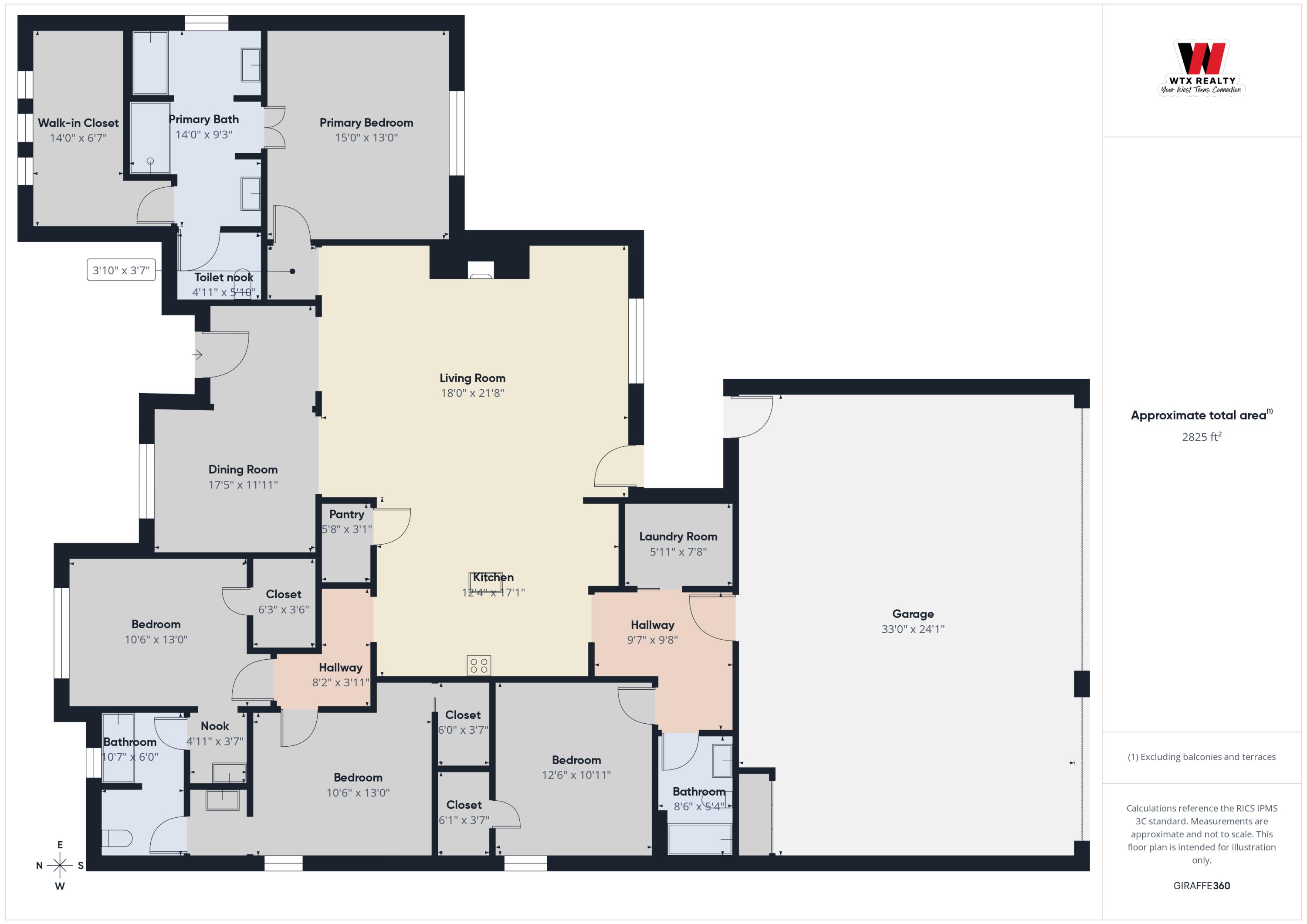 6953 103rd Street Lubbock, TX 79424 - Photo 55 of 55 Floor Plan colored 6953 103rd