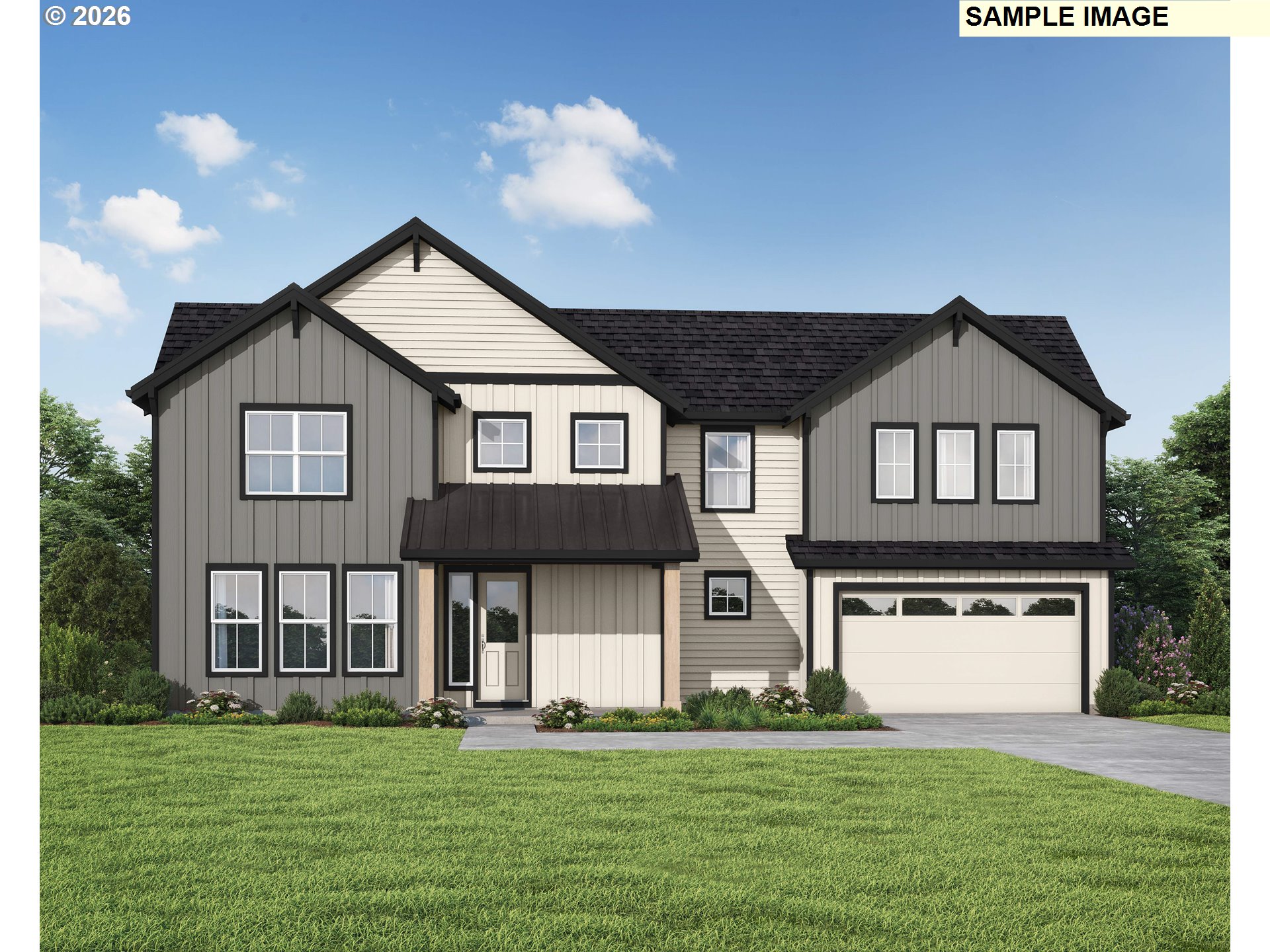 7431 Southwest Woodbury Loop Wilsonville, OR 97070 - Photo 1 of 3 a front view of a house with a yard and garage