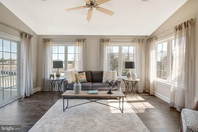 a living room with furniture and a couch