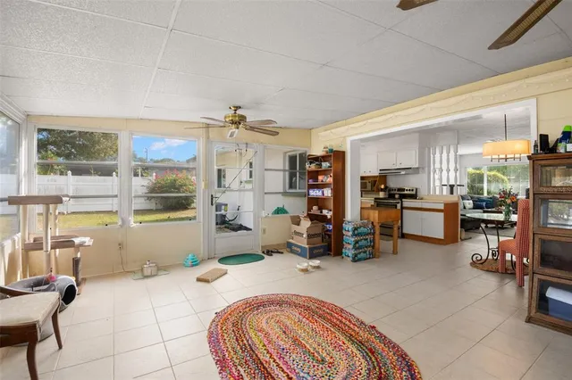 a room with furniture and a table