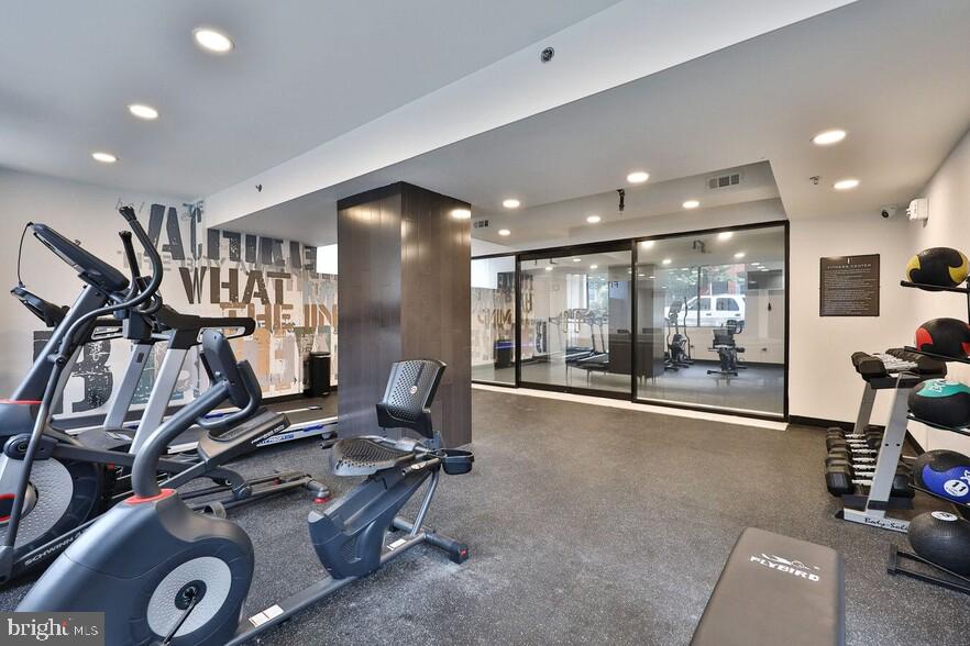 4247 Locust Street, Unit 0B510 Philadelphia, PA 19104 - Photo 18 of 38 a view of a room with gym equipment