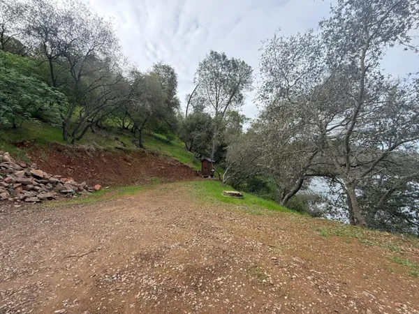 a view of a bench in the backyard of a house