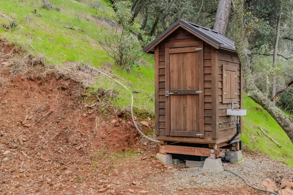 a backyard of a house with lots of green space