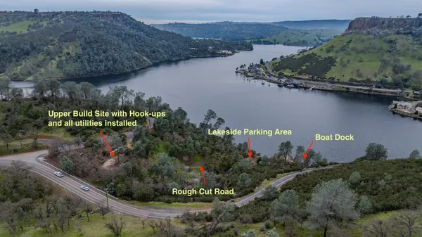 a view of a lake with a mountain in the back
