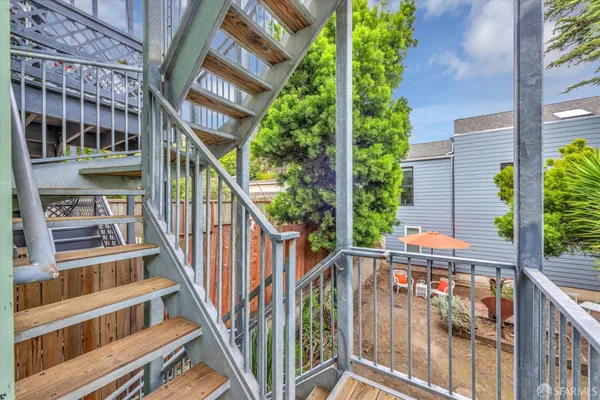 a view of balcony with staircase