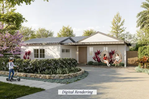a view of a patio with iron fence