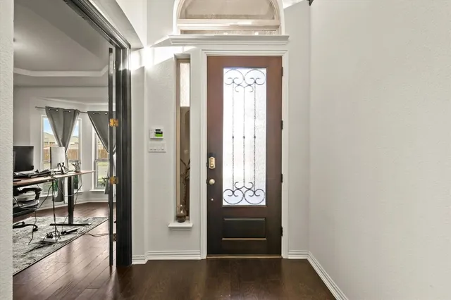 wooden floor with a mirror