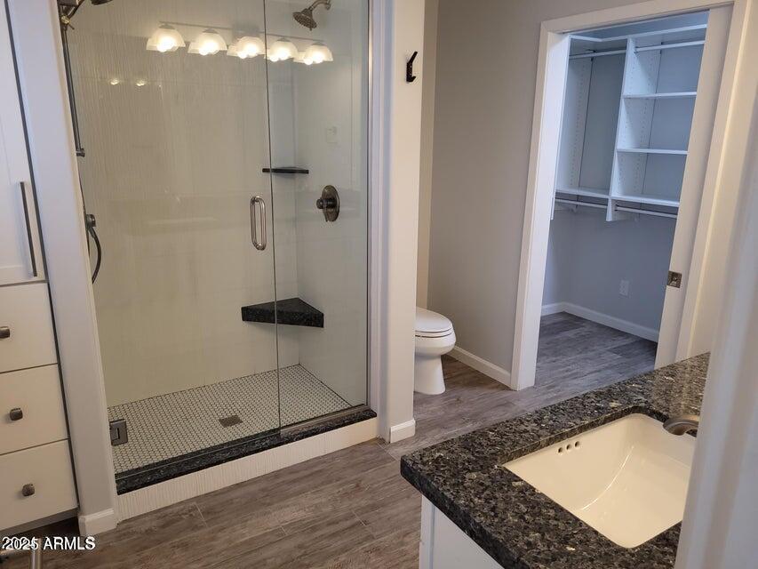 2821 East Cortez Street Phoenix, AZ 85028 - Photo 9 of 18 a bathroom with a sink a toilet and shower