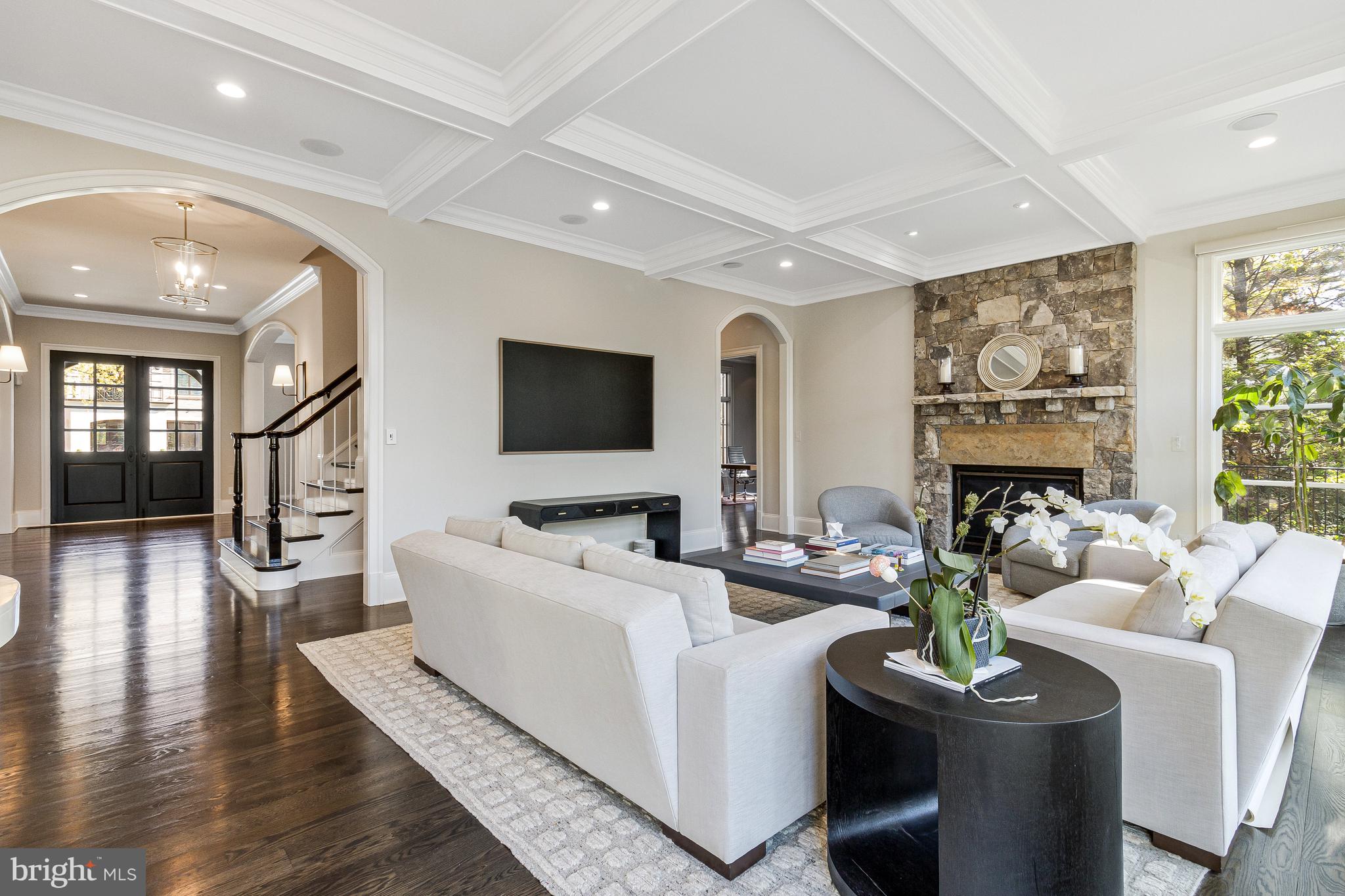 4502 32nd Road North Arlington, VA 22207 - Photo 33 of 57 a living room with fireplace furniture and a flat screen tv