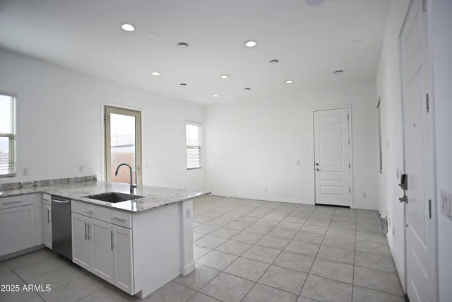 an empty room with closet