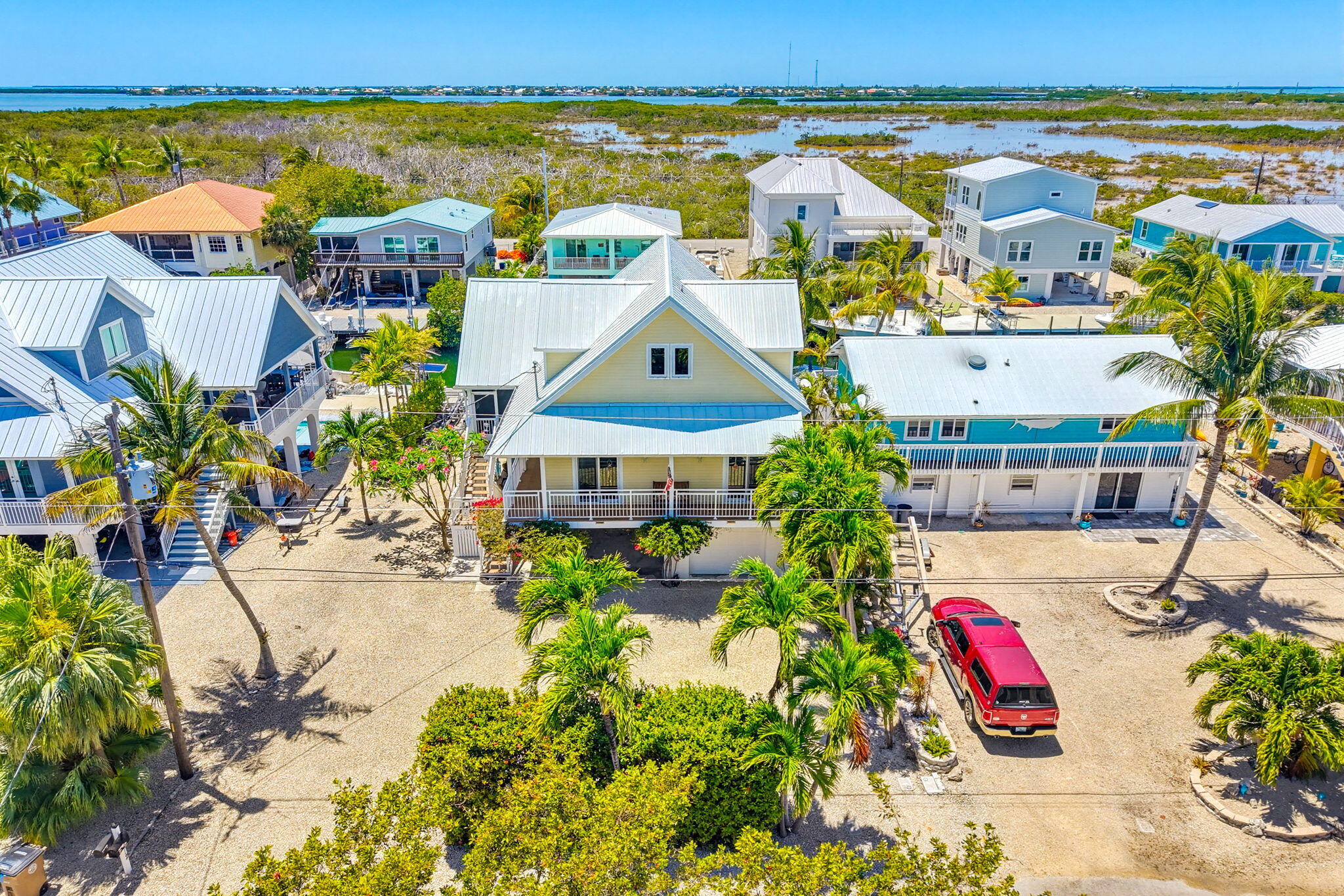 612 Blackbeard Road Summerland Key, FL 33042 - Photo 6 of 68 an aerial view of residential houses with outdoor space and swimming pool