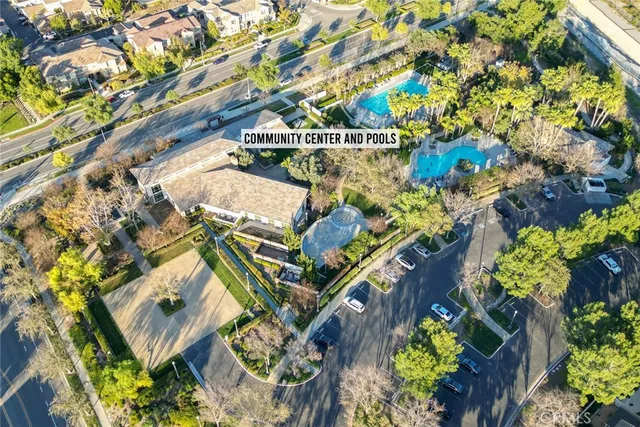 a view of a swimming pool and outdoor space