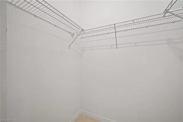 a view of a room with racks on the wall