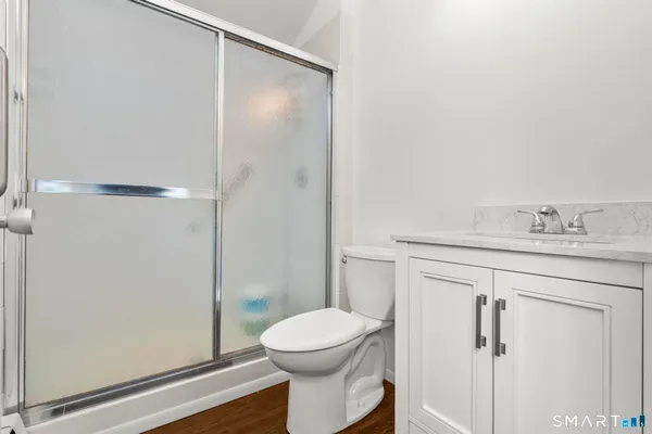 a view of a room with racks on the wall