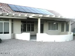 a view of a large building with a large window