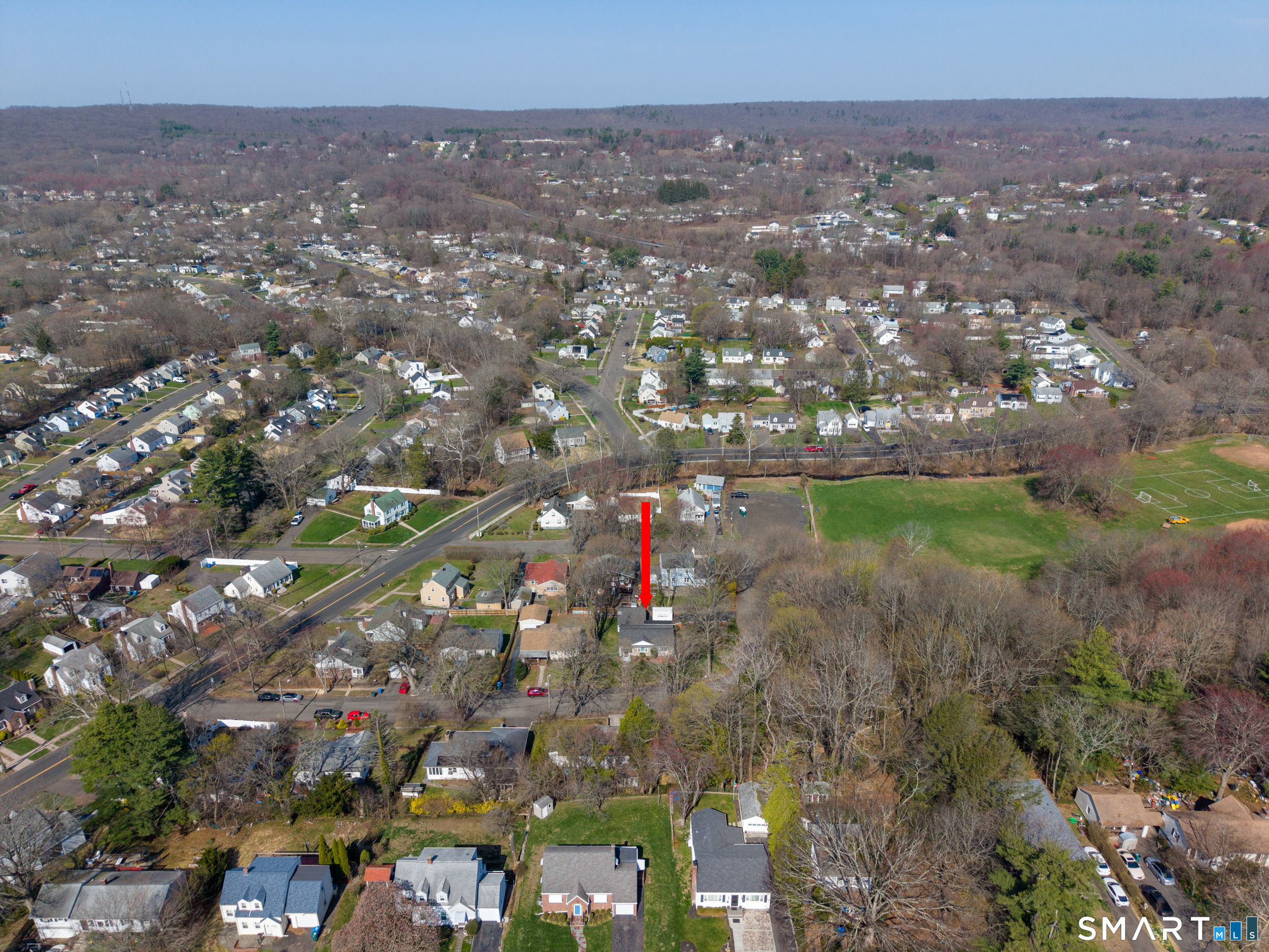 30 Lucy Street Hamden, CT 06514 - Photo 25 of 46 an aerial view of residential building and trees around