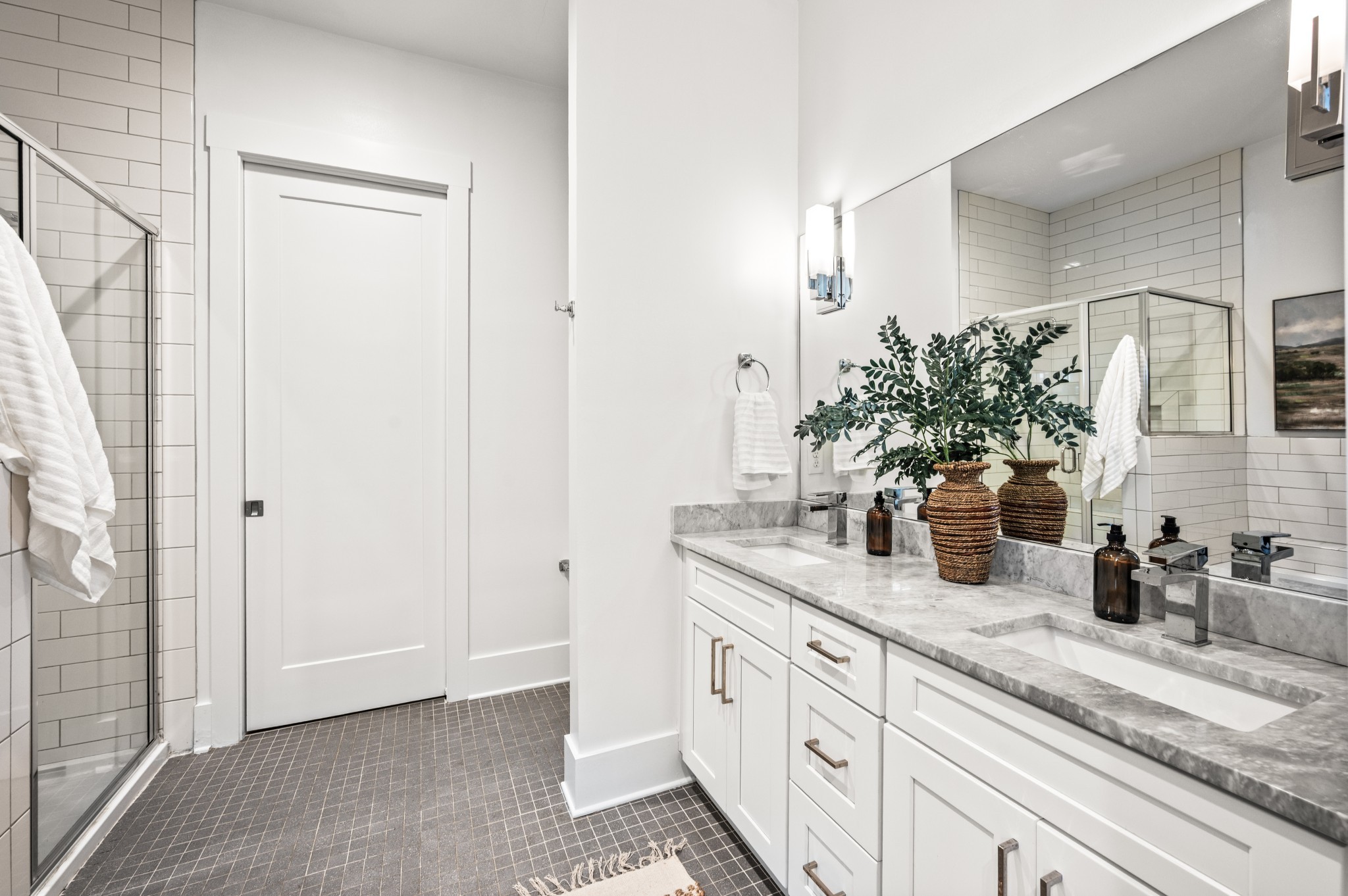 1000 Free Silver Road Nashville, TN 37207 - Photo 27 of 45 a bathroom with a granite countertop sink and a mirror