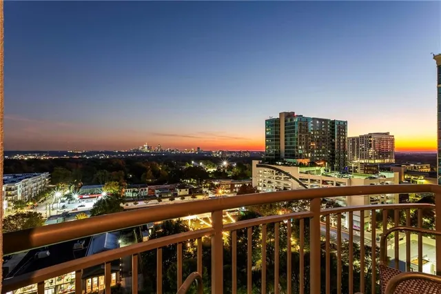 a view of city from a balcony
