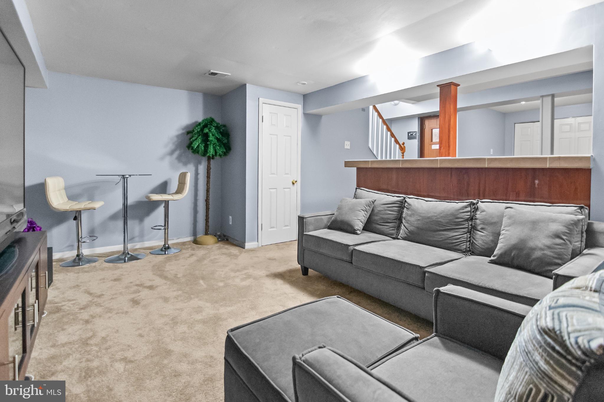 Cozy basement retreat with charm.