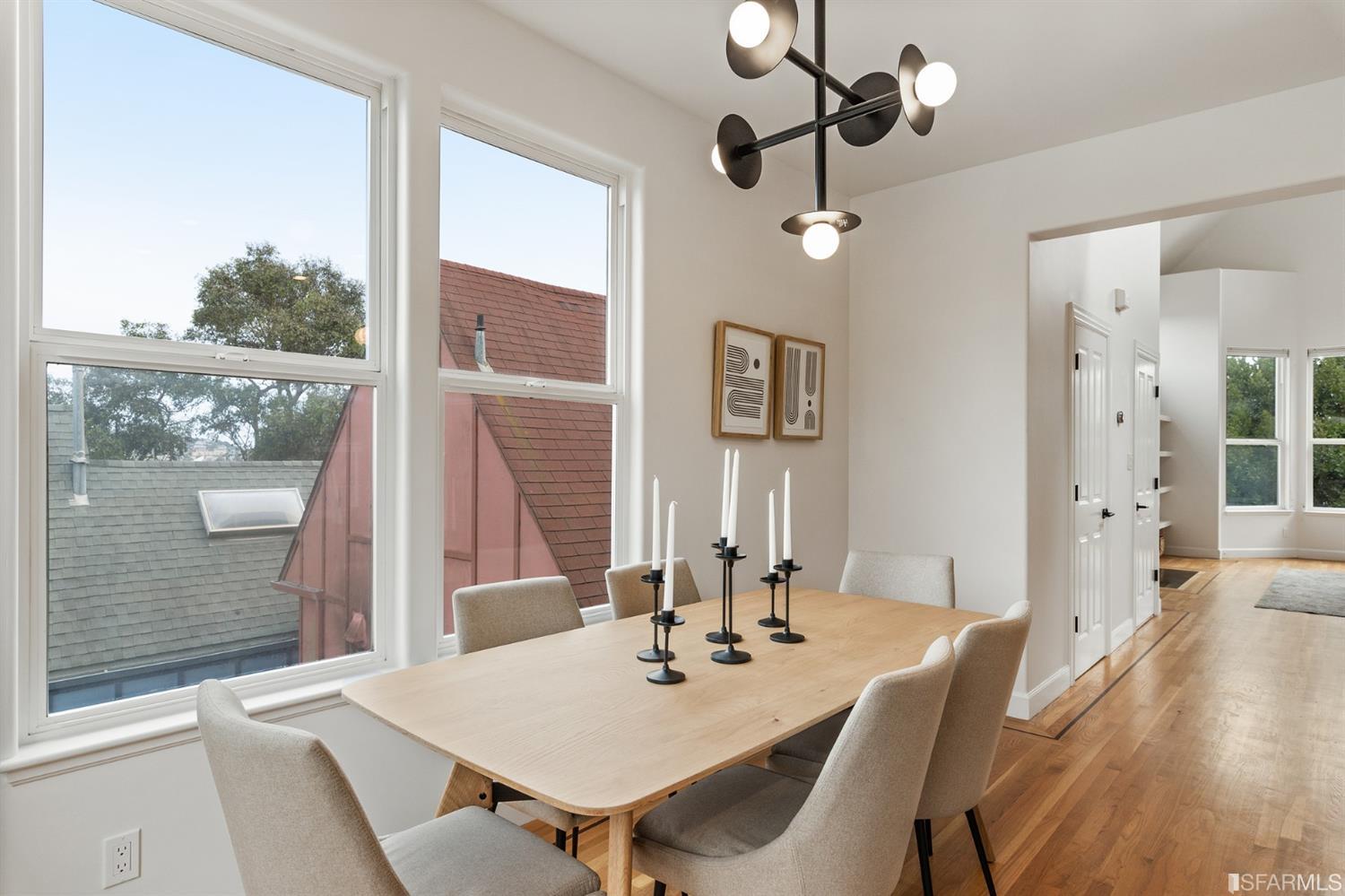 8 Joy Street San Francisco, CA 94110 - Photo 12 of 42 a view of a dining room with furniture window and wooden floor