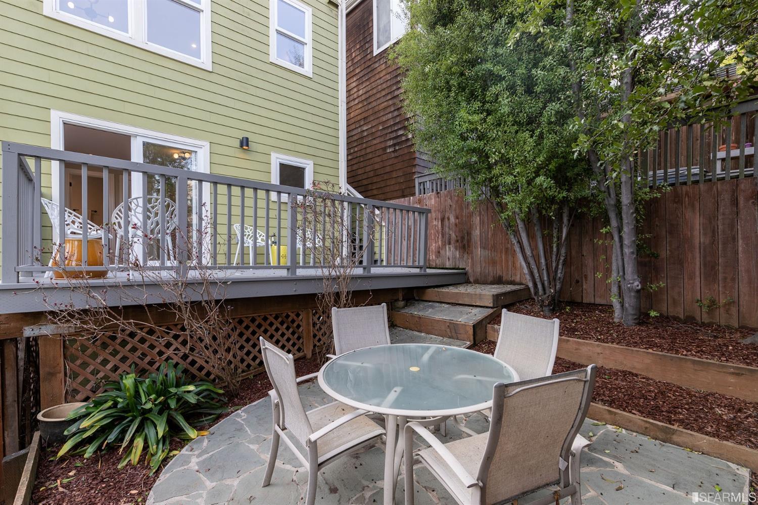 8 Joy Street San Francisco, CA 94110 - Photo 32 of 42 a view of backyard with outdoor seating a patio and plants