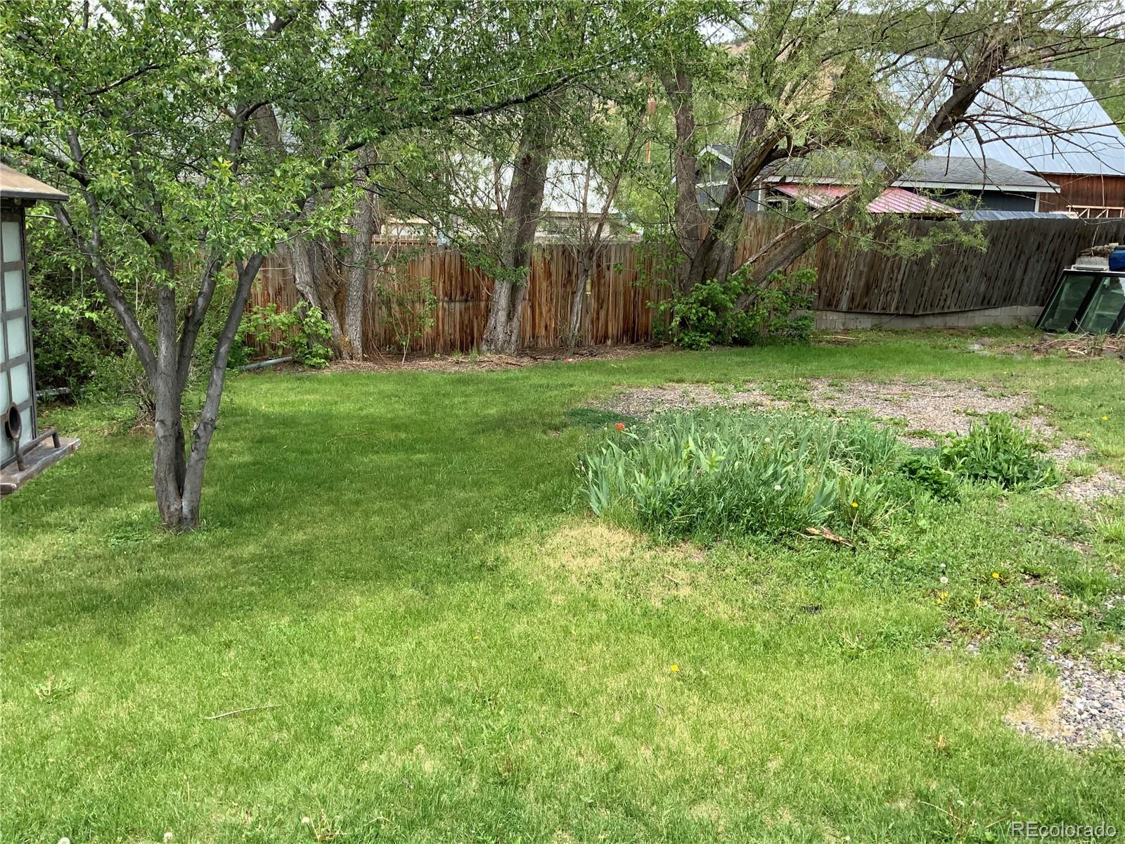 1011 Main Street Meeker, CO 81641 - Photo 12 of 28 a view of a backyard with large trees