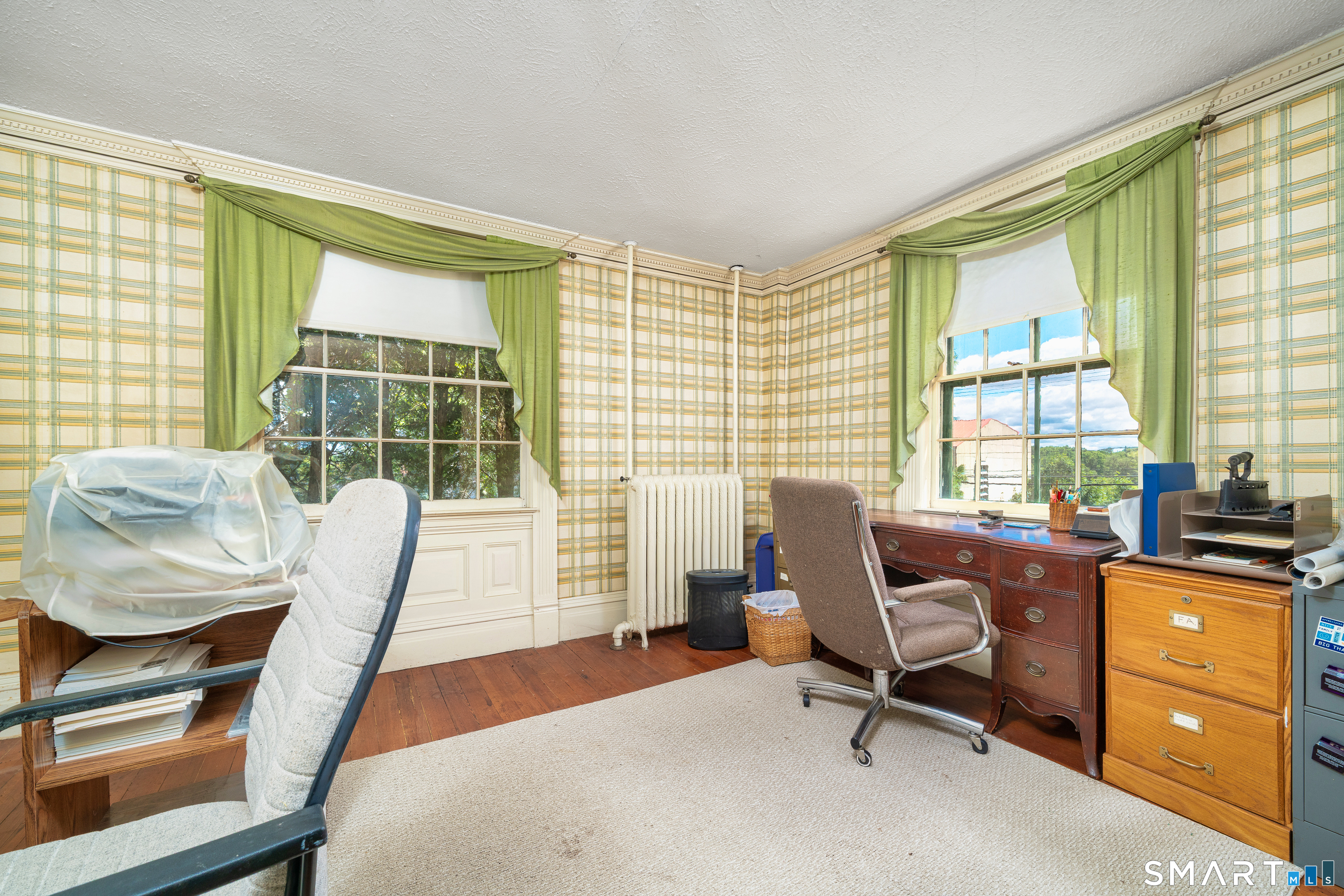 29 South Main Street Windsor Locks, CT 06096 - Photo 20 of 34 Office with two windows, no closet. Gorgeous hardwood floors, molding and featuring French doors again!