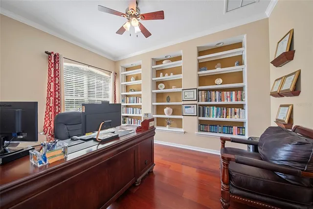 a view of a workspace with furniture