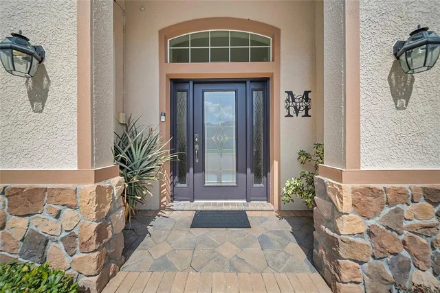 a front view of a house with entryway