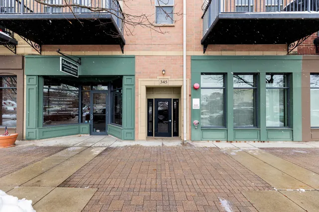 a view of a brick building with a outdoor space
