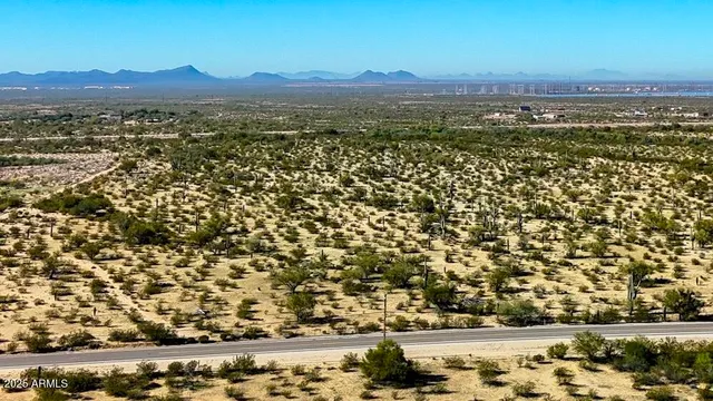 a view of an outdoor space and mountain view in back