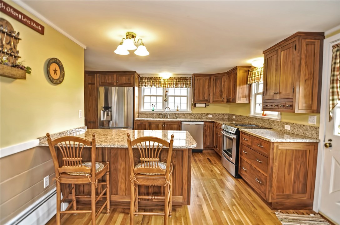 391 West Greenville Road Scituate, RI 02857 - Photo 5 of 36 Newly Renovated Kitchen with Custom Walnut Cabinetry