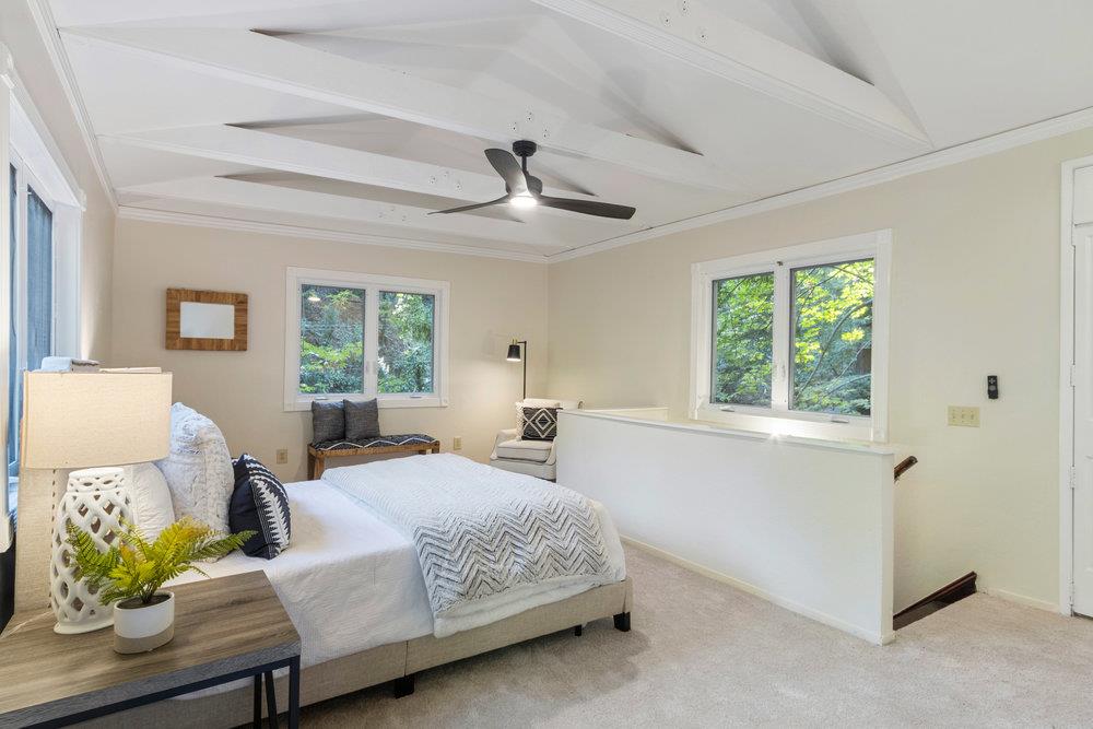 19495 Beardsley Road Los Gatos, CA 95033 - Photo 19 of 63 a bedroom with a bed couch and window