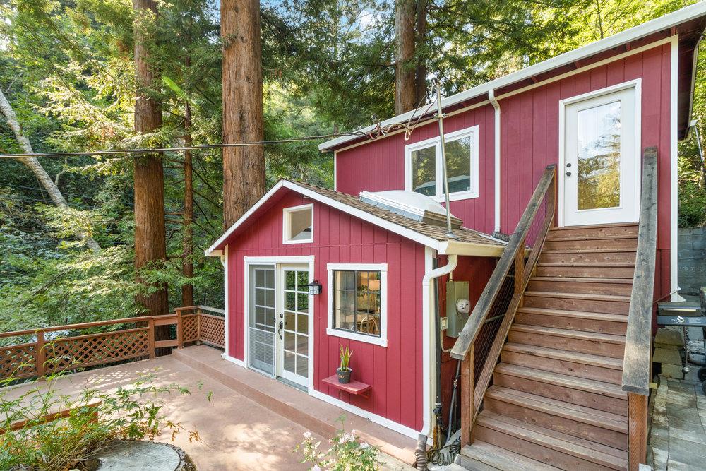 19495 Beardsley Road Los Gatos, CA 95033 - Photo 34 of 63 a view of a house with a balcony wooden floor and wooden fence