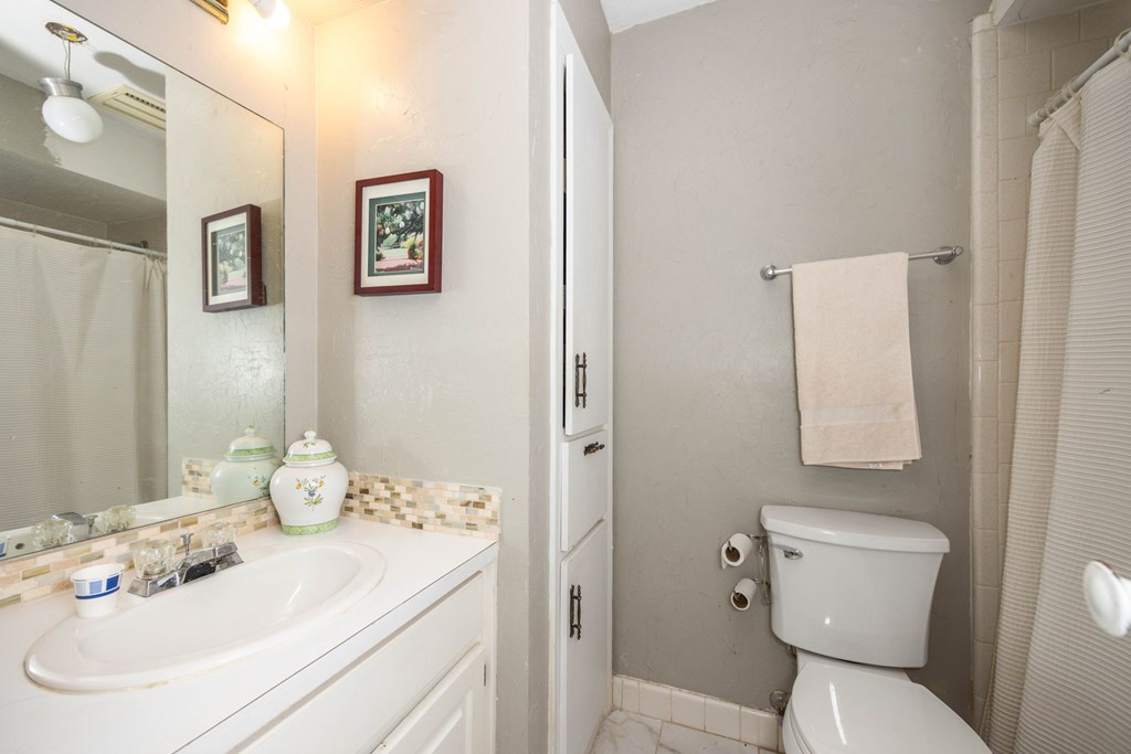 6101 River Road, Unit 15 Columbus, GA 31904 - Photo 16 of 22 a bathroom with a sink mirror and toilet