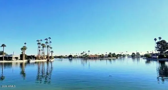 a view of a lake with houses