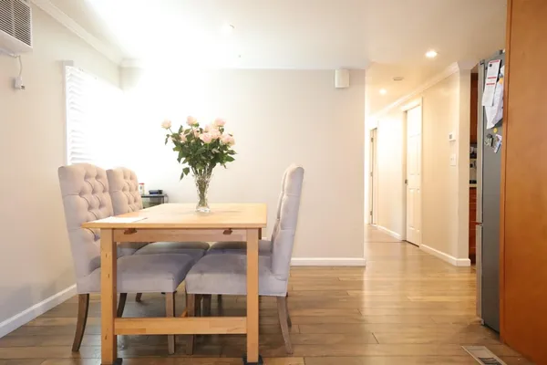 a view of dining room with furniture