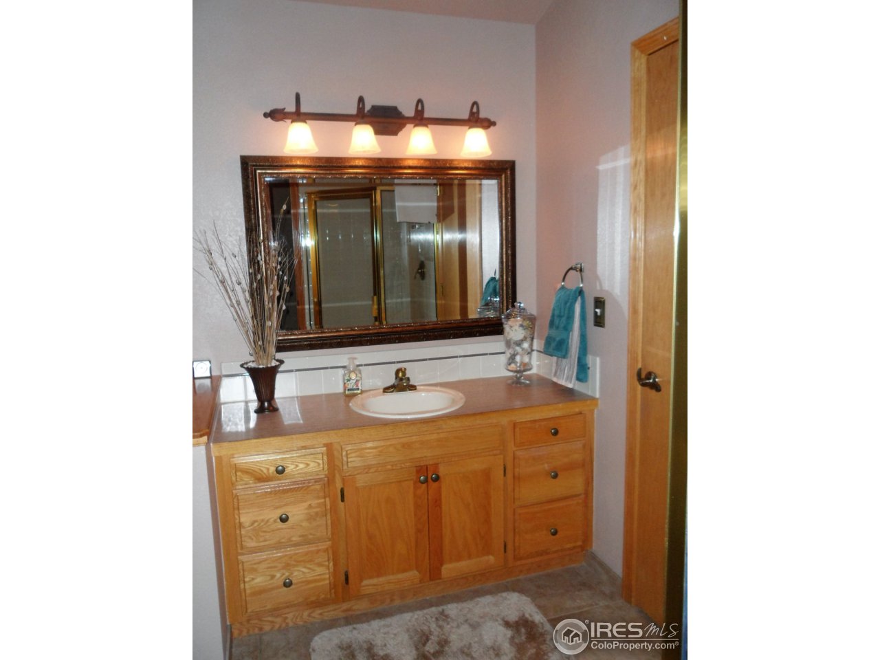 724 Wade Road Longmont, CO 80503 - Photo 16 of 32 a bathroom with a sink and a mirror