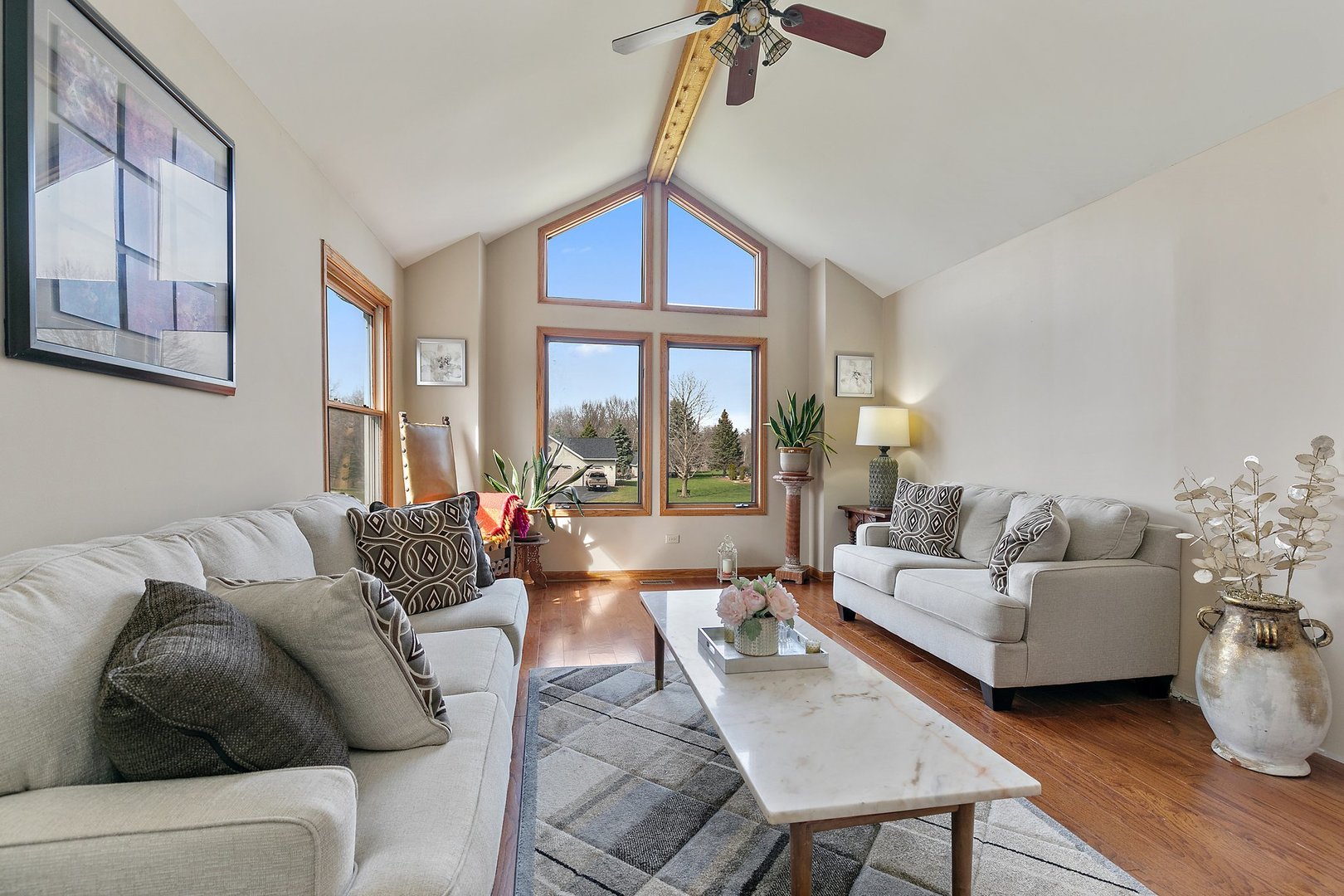 8911 Burton Road Wonder Lake, IL 60097 - Photo 6 of 35 a living room with furniture and a large window