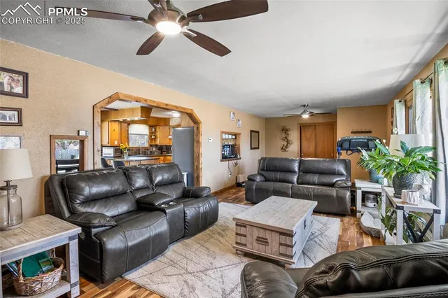 a living room with furniture