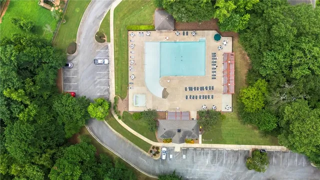 an aerial view of a house