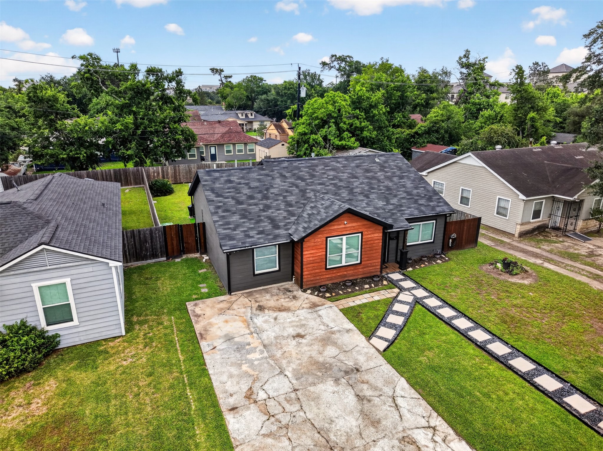 3863 Arbor Street Houston, TX 77004 - Photo 2 of 35 an aerial view of a house with a yard