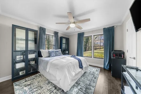 a view of path and green space