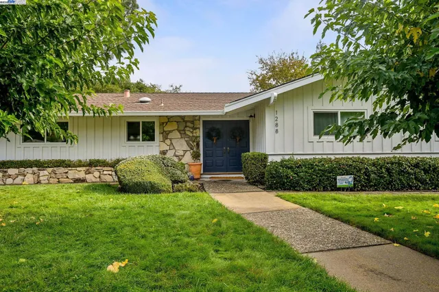 a view of a yard in front of house