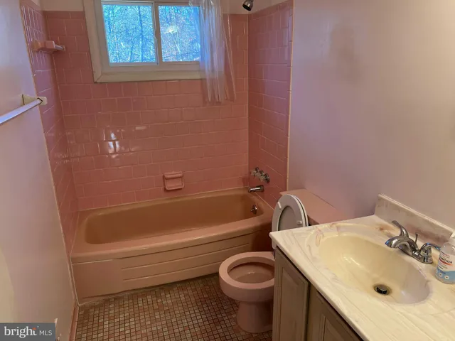 a bathroom with a sink a toilet and bathtub