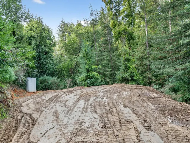 a view of a backyard of a house