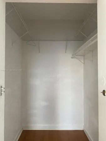 a view of small space with racks on the wall