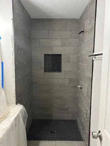 a bathroom with a shower